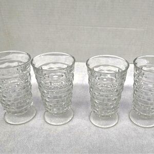 Set Of 4 Vintage Indiana Glasses Whitehall 12oz Clear Iced Tea Tumblers 6" EUC